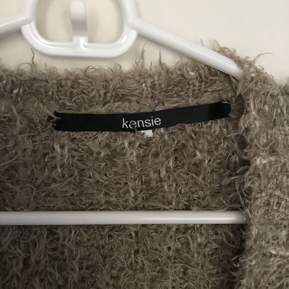 Kensie Eyelash Fuzzy Sweater Open Front Cardigan L - Picture 4 of 6